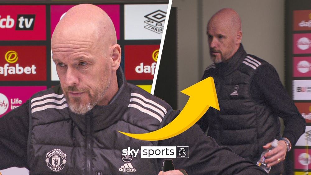 Ten Hag nổi giận bỏ ngang họp báo - Ảnh 1