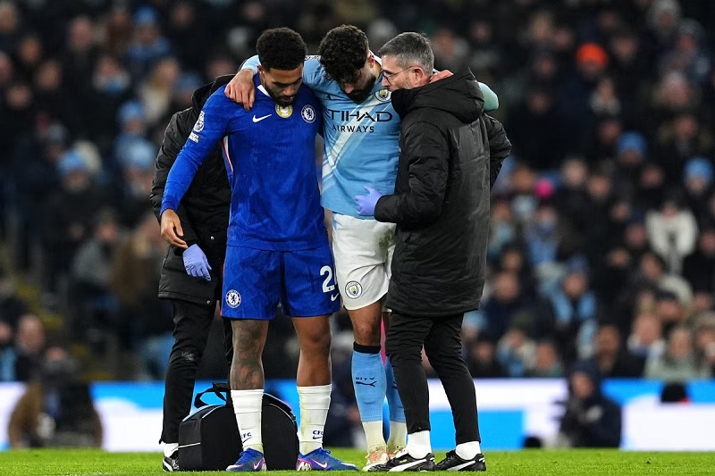 Man City mất ngôi sao hàng đầu vì gãy xương chân - Ảnh 1